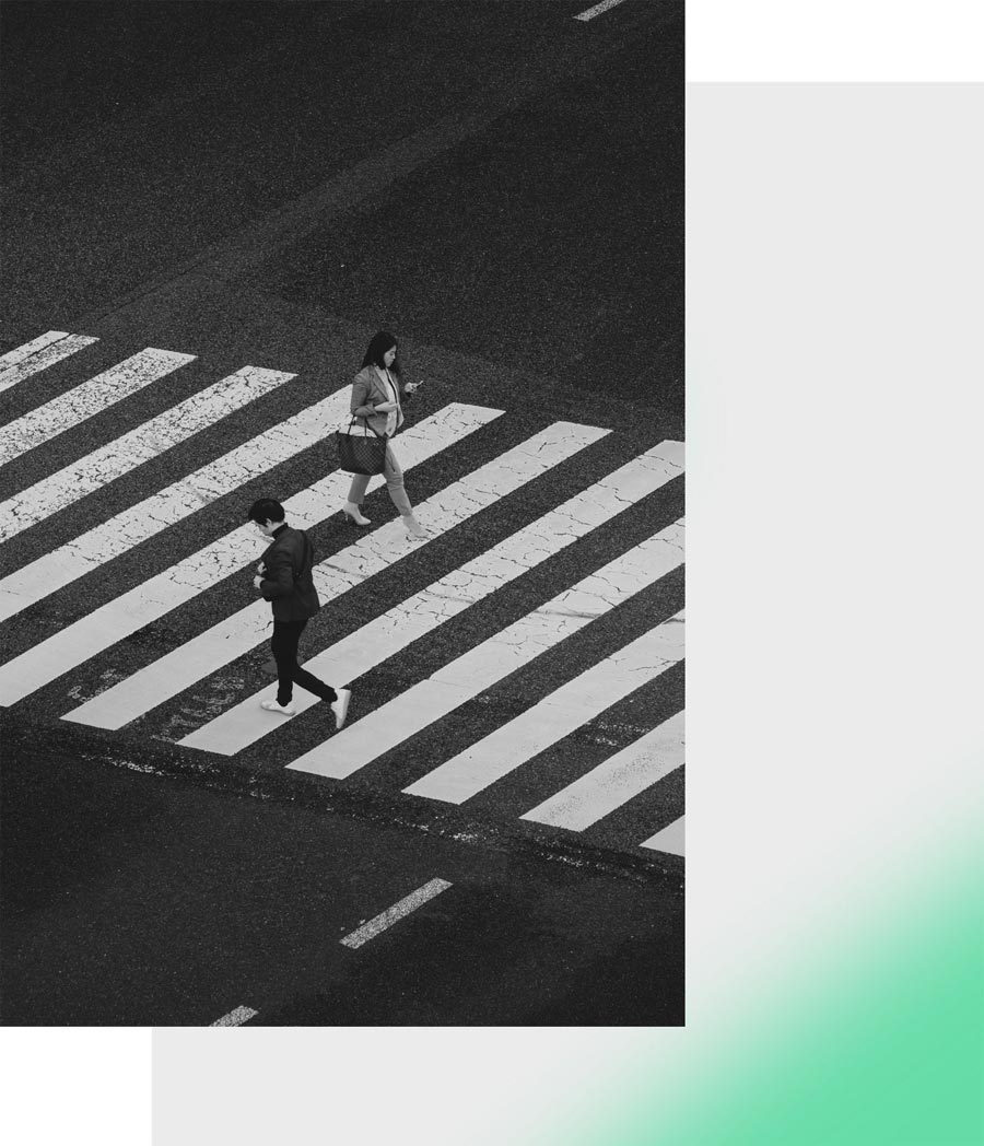 Man crossing styreet